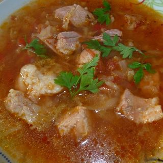 Ciorba de varza cu carne de porc la borcan 800 gr.