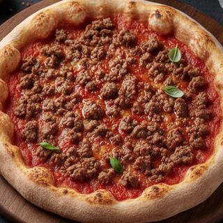 Pizza solo carne de pollo y salsa