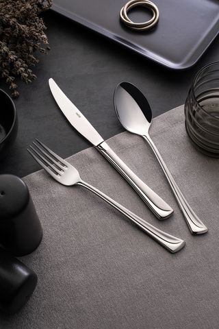 Set tacamuri 89 piese, ptr 12 persoane, colectia Maksi, otel inoxidabil sablate