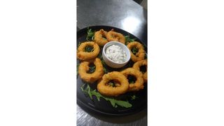 Inele de calamar pane