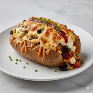 Patata Asada Con Queso Gratinada