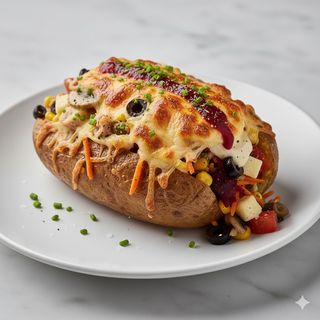 Patata Asada Con Queso Gratinada