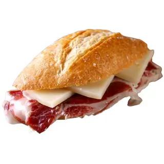 Bocadillo catalana con queso manchego