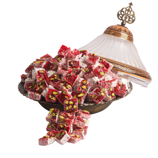 Rahat turcesc cu rodie si fistic (de post/vegan)