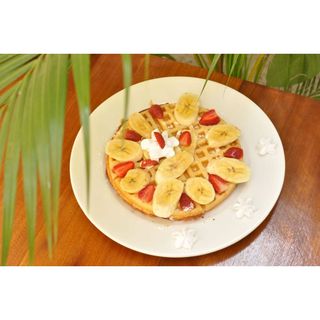Strawberry and  Banana Waffle