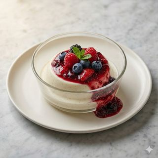 Panna cotta con frutos del bosque