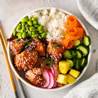 Teriyaki Chicken Poke Bowl