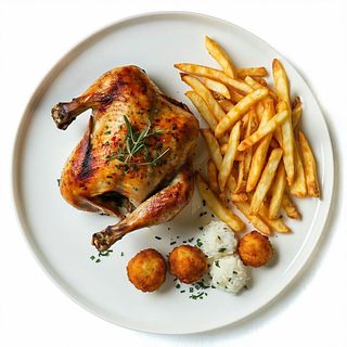 1 Pollo + Patatine fritte o al Forno +suppli+mignon