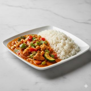 Chicken Tikka Jalfrezi con arroz
