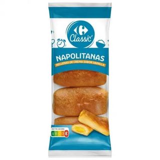 Napolitana Relleno De Crema Carrefour 320 Gr.