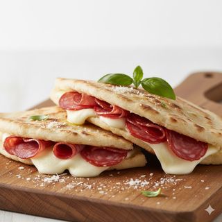 Piadina salame piccante e mozzarella