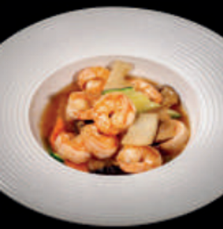 166 Gamberi con verdure miste