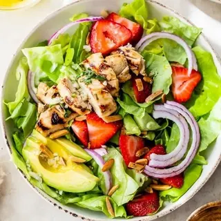 Grilled Chicken Salad With Feta Cheese And Picked Radish