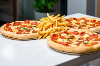 КОМБО ТРИ ПИЦИ ПО ИЗБОР + БОНУС ПОРЦИЯ ПЪРЖЕНИ КАРТОФИ