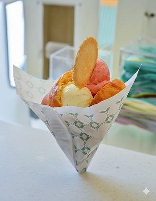 Brioche senza glutine con gelato