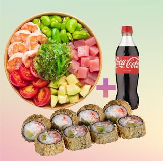 Aloha + Tempura Shrimps + Coca Cola