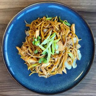 Portion Of Sauted Chicken Noodles