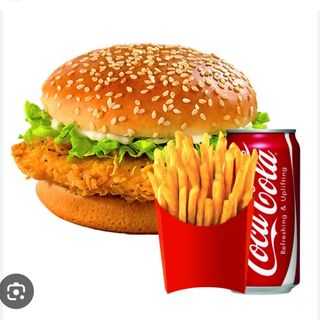 Crispy chicken burger menu