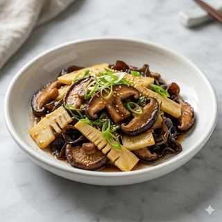 Bambú Con Setas Chinas