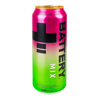 Напій енергетичний безалкогольний сильногазований Battery Mix з/б (0,5л)