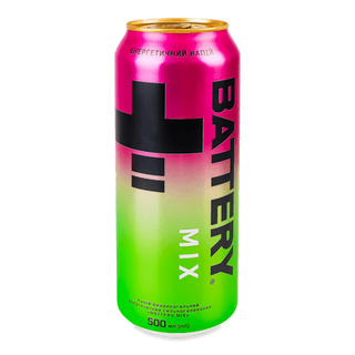 Напій енергетичний безалкогольний сильногазований Battery Mix з/б (0,5л)