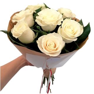 Bouquet 7 Rosas Brancas