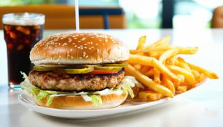 Chicken burger meniu