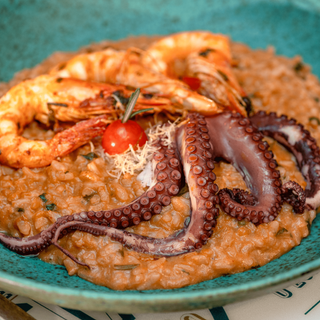 Risotto de Polvo e Camarão