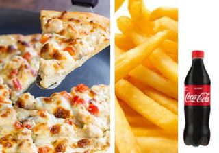 PIZZA CHICKEN + FRITE + COCA