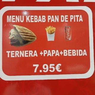 Menú Kebab Ternera Pan Pita