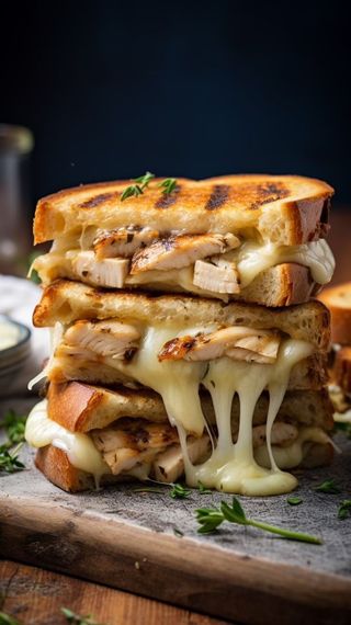 Croque Monsieur Poulet Fromage Crème + frites