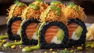 Uramaki black salmone