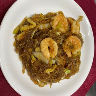 Fideos De Soja Fritos Con Gambas