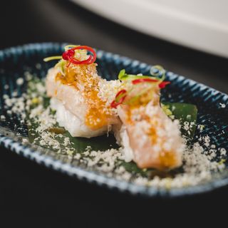 Flame hamachi nigiri