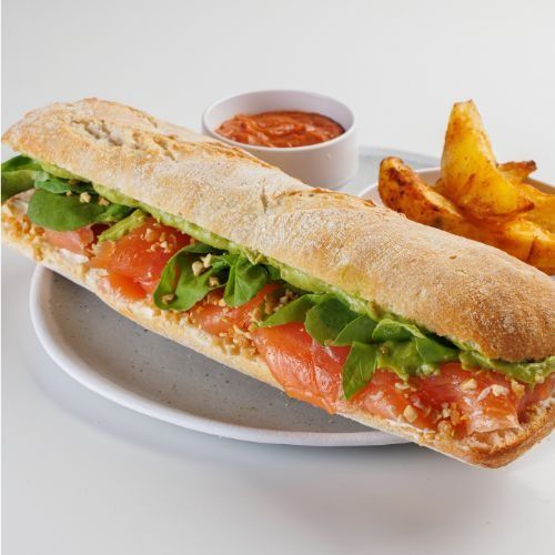 Sándwich De Salmón Y Guacamole