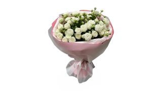 10 White Spray Roses