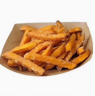 Batatas dulces fritas grandes