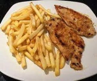 Plato de solo pollo y patatas