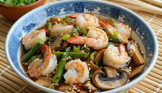 A4 Camarão com Cogumelos e Bambu