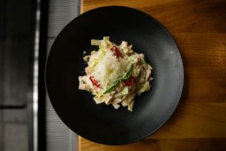 Тальятелле с семгой и цукини