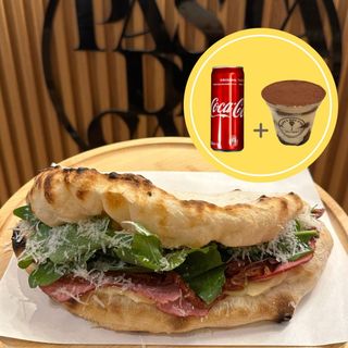 Panuozzo dried beef + Tiramisu + Coca-Cola 0.33l