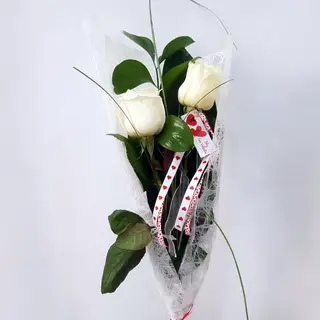 2 Rosas blancas naturales
