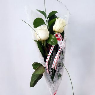 2 Rosas blancas naturales