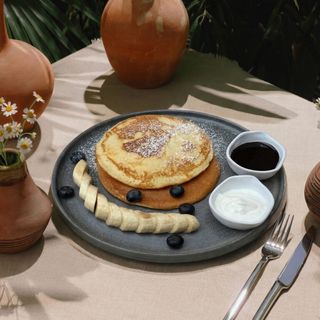 Воздушные панкейки с маскарпоне,фисташковым кремом/Pancakes,mascarpone