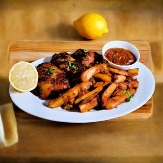 Chips Masala & Quarter Chicken