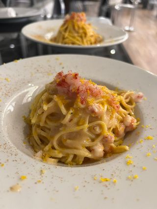 Tagliolino Gambero Rosso Mazaro e Bottarga di Muggine
