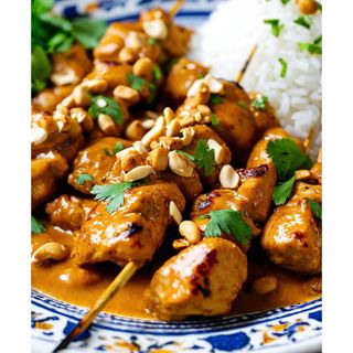 Thai Chicken In Satay Sauce Served With Rice
