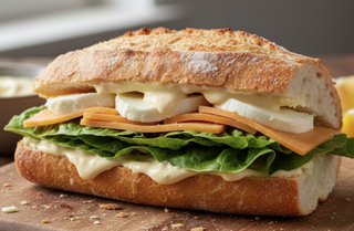 Bocadillo de pechuga con queso y alioli