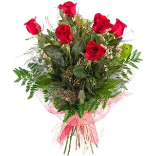 Ramo De 6 Rosas Rojas