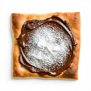 Focaccia con nutella e zucchero a velo
